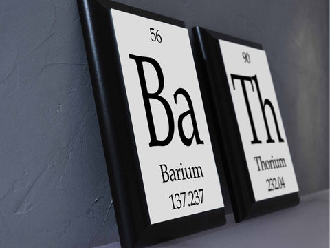 Bath Periodic Table Framed 2 Piece Wall Plaque Set - Geeky Home Decor