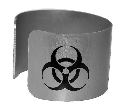 Biohazard Symbol  Aluminium  Wide Cuff Bracelet