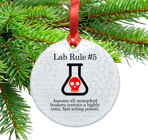 Lab Rule 5 Ceramic Christmas Tree Ornament