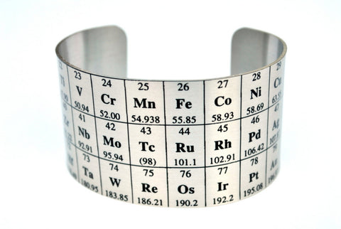 Aluminium Periodic Table of Elements Cuff