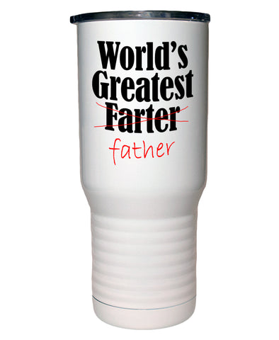 World's Greatest Farter ( Father) 20 Oz Polar Camel White Travel Mug