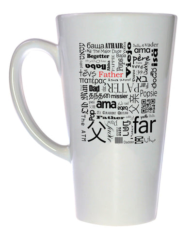Father Words Tall Coffee or Tea Mug, Latte Size
