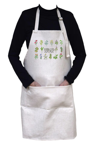 Forager Adjustable Neck Cooking or Gardening Apron With Large Front Pocket