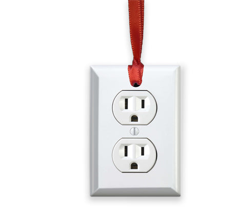Glass Electrical Outlet Printed Image Christmas Ornament
