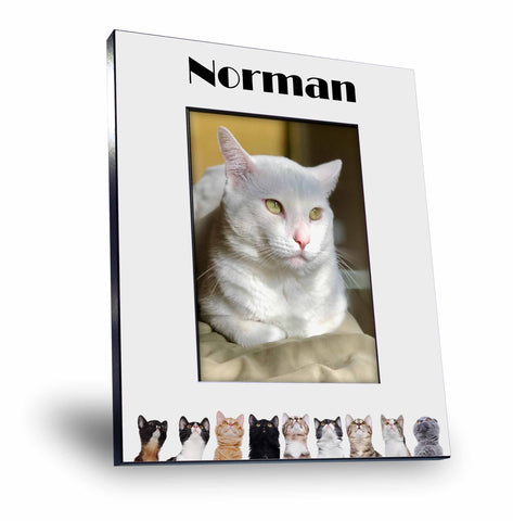 Personalized Cats Looking Up Picture Frame - Holds 5x7 Photo-Overall size 8x10