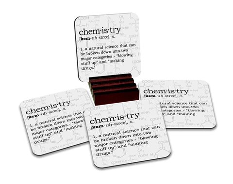 Chemistry Definition Coasters with Display Holder