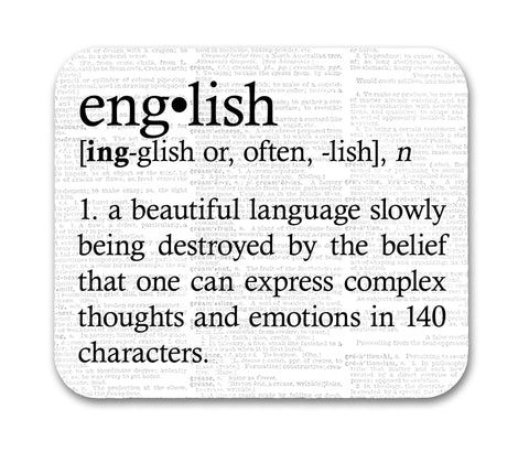 English Definition Funny Quote Mouse Pad