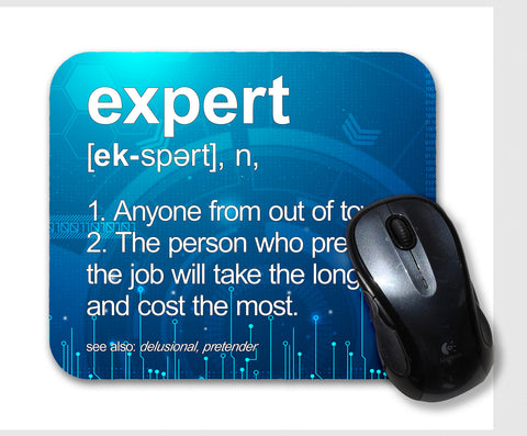 Expert Definition Funny Mouse Pad For Computer Geeks and Nerds