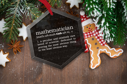 Mathematician Definition Funny Glass Christmas Ornament