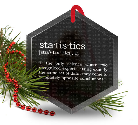 Statistics Definition Funny Glass Christmas Ornament