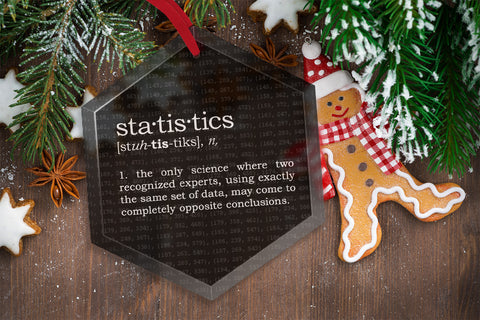 Statistics Definition Funny Glass Christmas Ornament