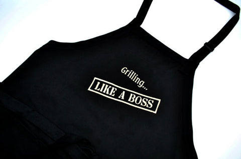 Grilling Like a Boss Embroidered Adjustable Apron