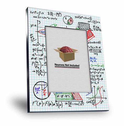 Math Equations on Graph Paper Printed Image Picture Frame - Holds 5x7 Photo-Overall size 8x10