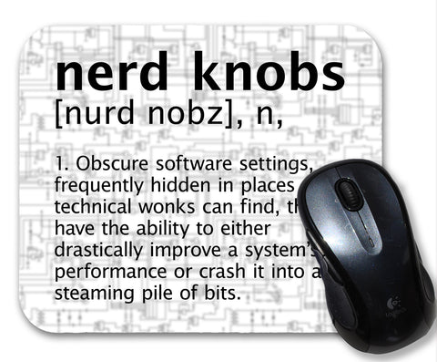 Nerd Knobs Definition Funny Mouse Pad For Computer Geeks and Nerds