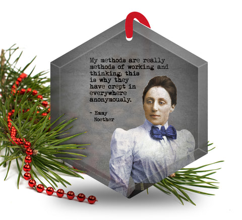 Famous Scientists Emmy Noether Glass Christmas Ornament