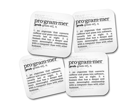 Programmer Definition Neoprene Coaster Set
