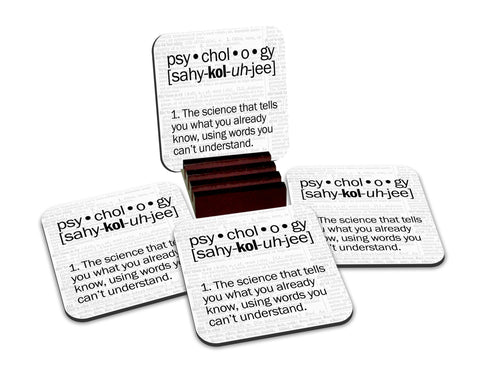 Psychology Definition Coasters with Display Holder