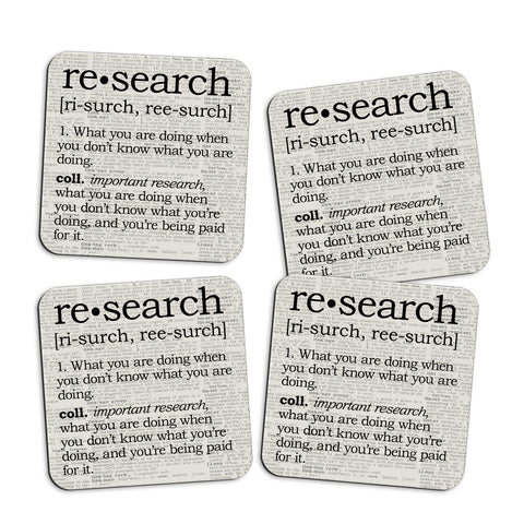 Research Definition Coasters with Display Holder