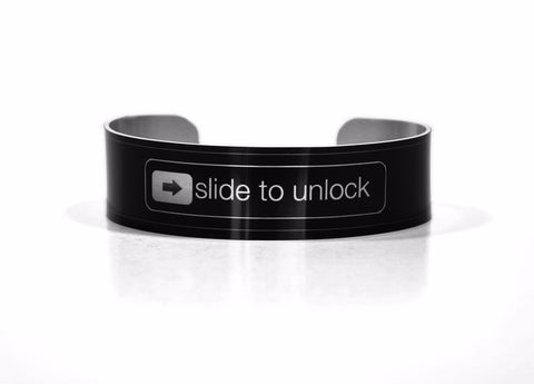 Slide to Unlock iPhone Aluminum Geek Bracelet