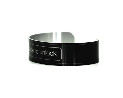 Slide to Unlock iPhone Aluminum Geek Bracelet