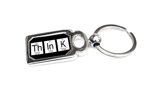 Think Periodic Table of Elements Metal Key Chain - Perfect Science Teacher Gift