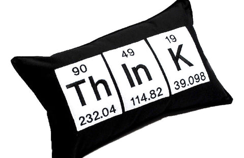 Think Periodic Table of Elements Throw Pillow