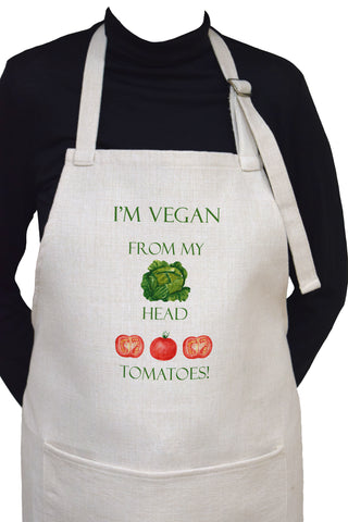 I'm Vegan From My Head Tomatoes ( To My Toes) Adjustable Apron