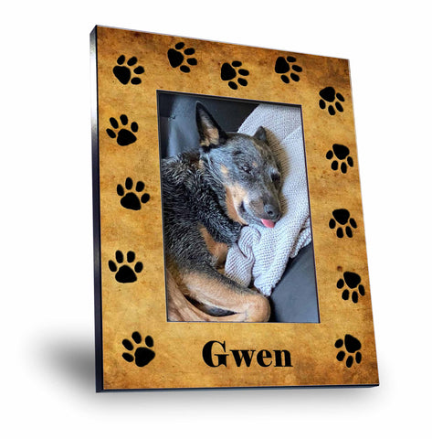 Paw Prints Picture Frame - Holds 5x7 Photo-Overall size 8x10