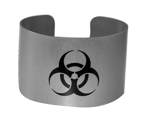 Biohazard Symbol  Aluminium  Wide Cuff Bracelet