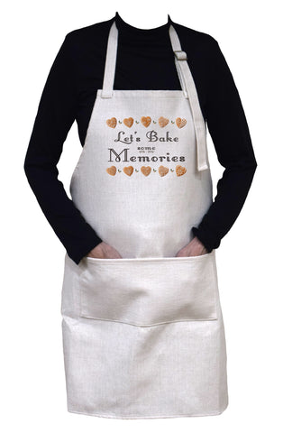 Let's Bake Some Memories Holiday Adjustable Neck Apron With Large Front Pocket