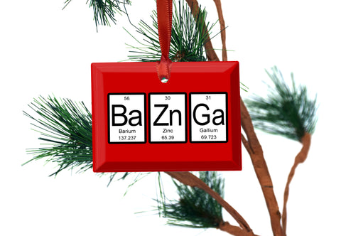 Bazinga Periodic Table of Elements Glass Christmas Ornament