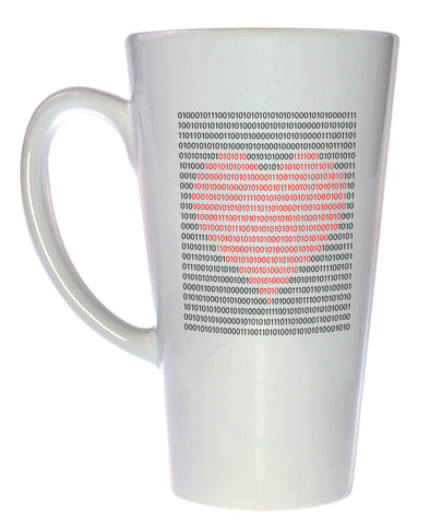 Binary Heart Coffee or Tea Mug, Latte Size