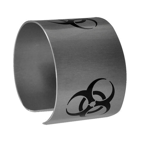 Biohazard Symbol  Aluminium  Wide Cuff Bracelet