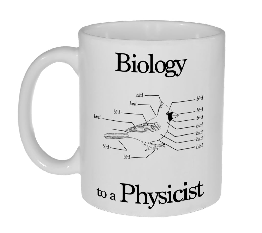 Biology to a Physicist Funny 11 ounce Coffee or Tea Mug