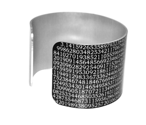 Black Value of Pi Aluminum Cuff