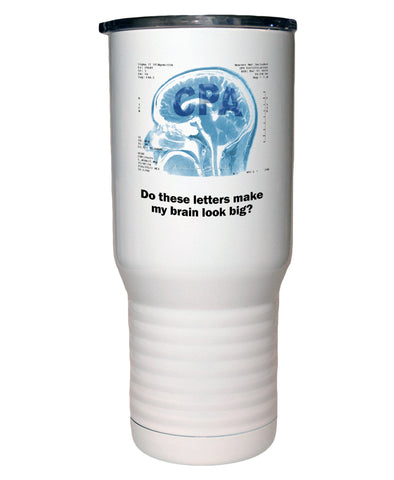 CPA Degree Brain 20 Oz Polar Camel White Travel Mug