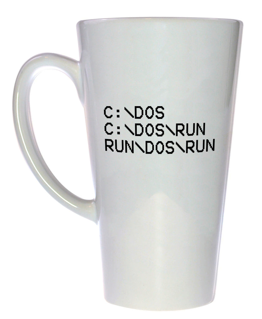 C DOS RUN Programming Coffee or Tea Mug, Latte Size