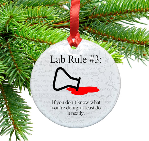 Lab Rule 3 Lab Rule Ceramic Christmas Tree Ornament
