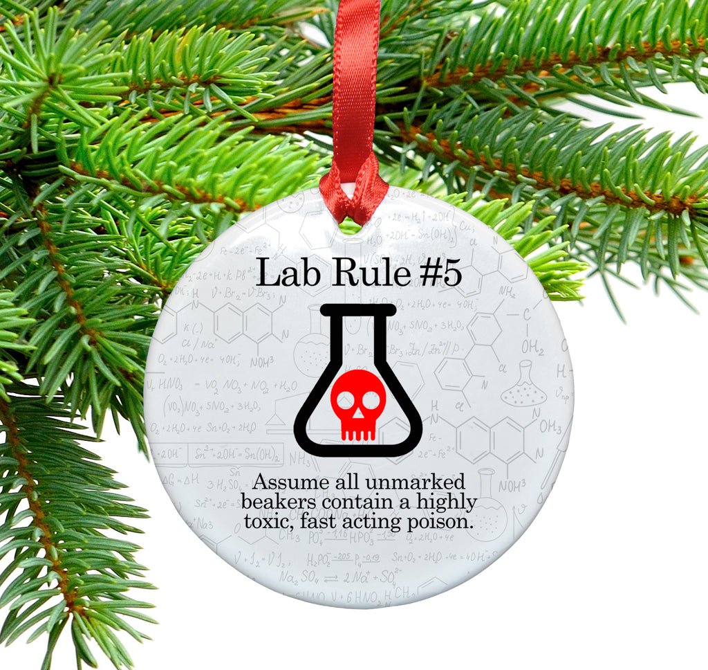 Lab Rule 6 Lab Rule Ceramic Christmas Tree Ornament