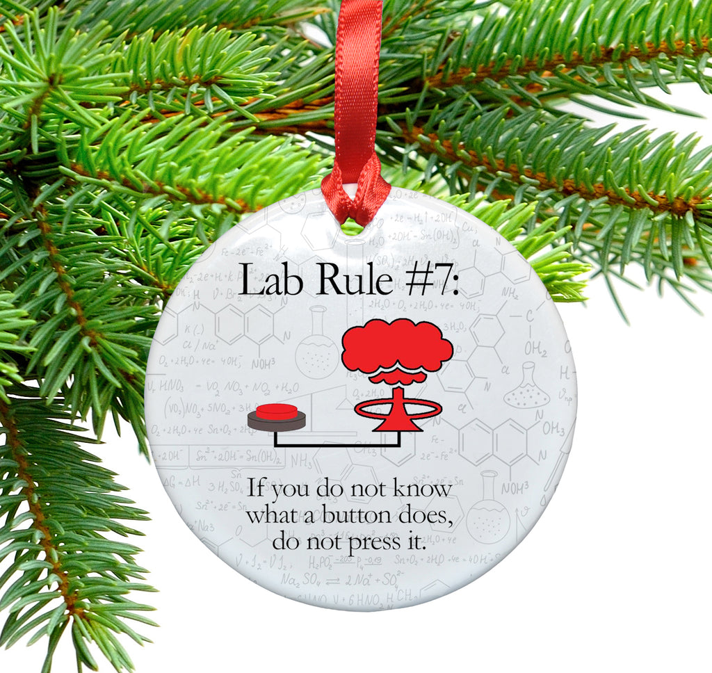Lab Rule 7 Ceramic Christmas Tree Ornament