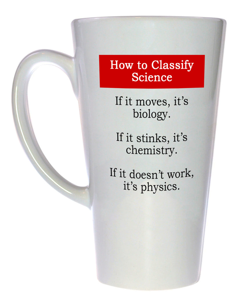 Science Classification Funny Coffee or Tea Mug, Latte Size