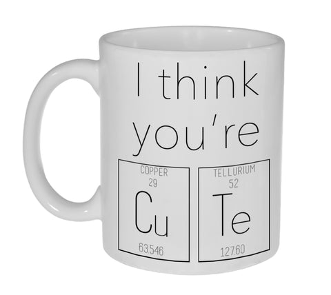 I Think You're Cute Valentine's Day Gift Coffee or Tea Mug