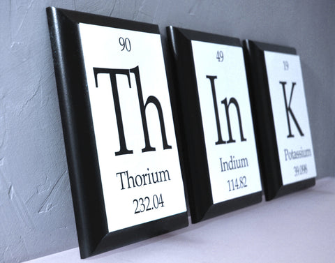 Think Periodic Table Framed 3 Piece Wall Plaque Set