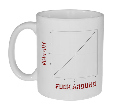 Find Out - F**k Around Graph Chart 11 Ounce Coffee or Tea Mug