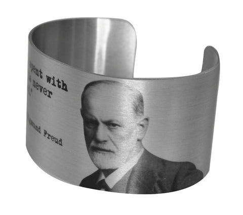 Sigmund Freud Cat Quote Wide Aluminium Cuff
