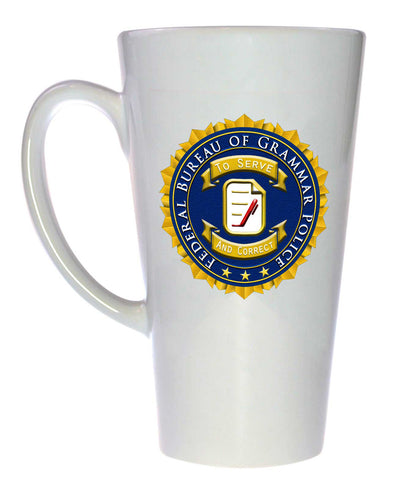 Federal Bureau of Grammar Police Official Seal - Coffee or Tea Mug, Latte Size