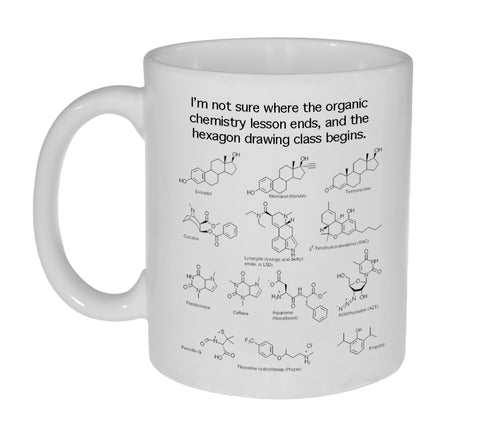 Organic Chemistry Hexagon Drawing Class Mug -11 ounce