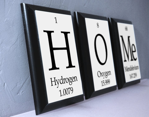 Home Periodic Table Framed 3 Piece Wall Plaque Set