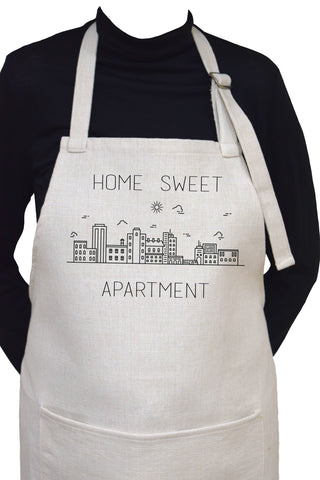 Home Sweet Apartment Adjustable Neck Apron With Large Front Pocket