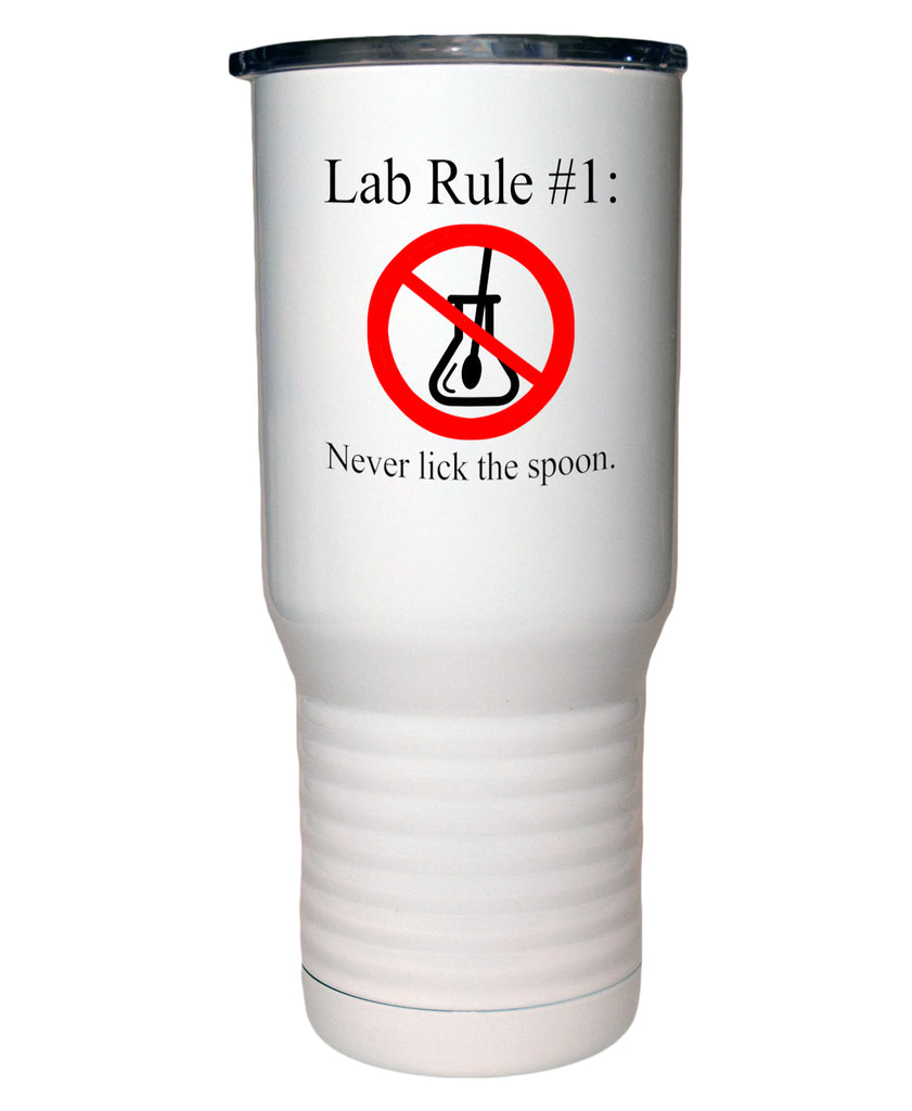 Lab Rule #1 Polar Camel White Travel Mug- 20 ounce